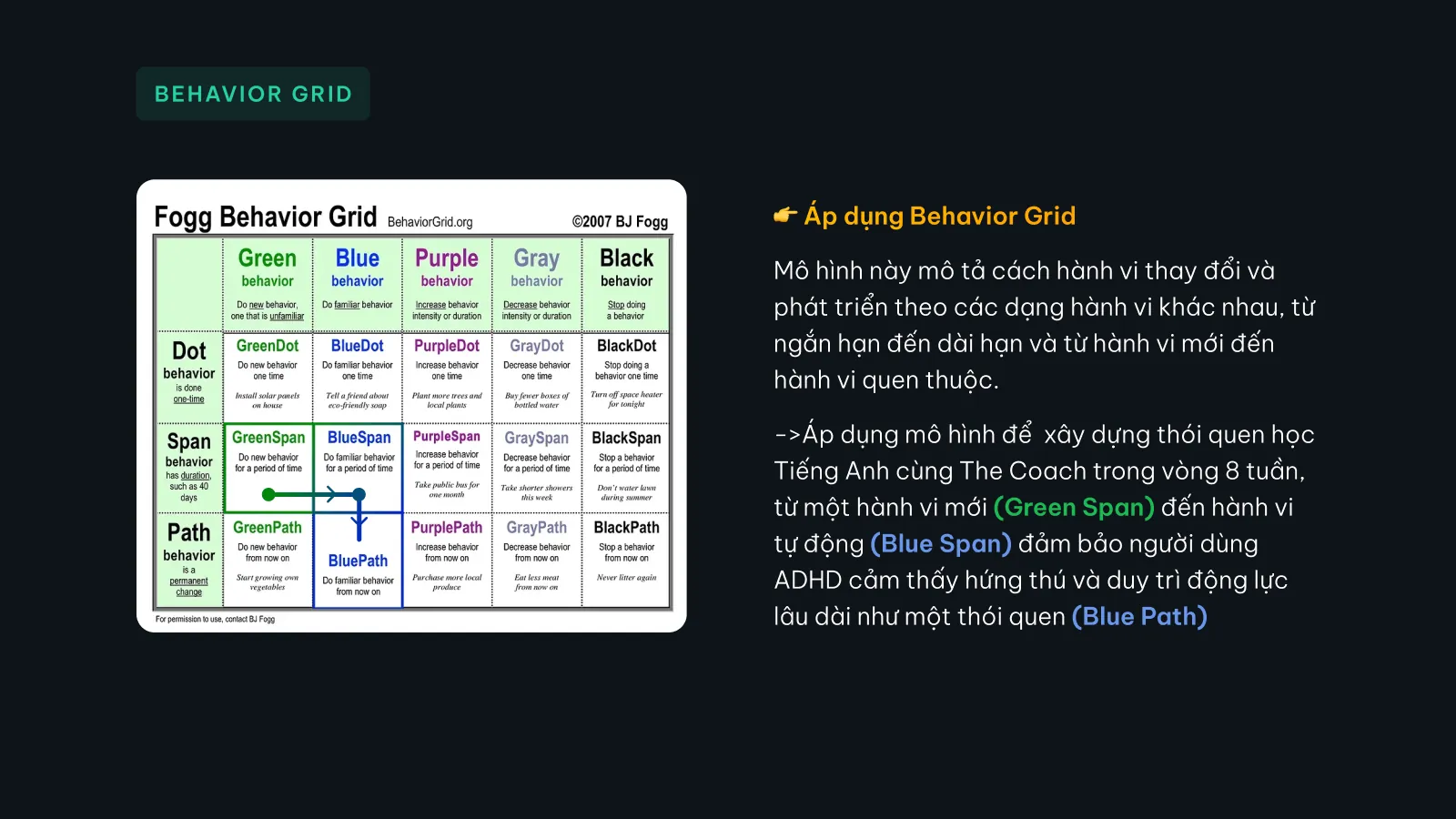 Bản trình bày The Coach, slide 24: Behavior grid