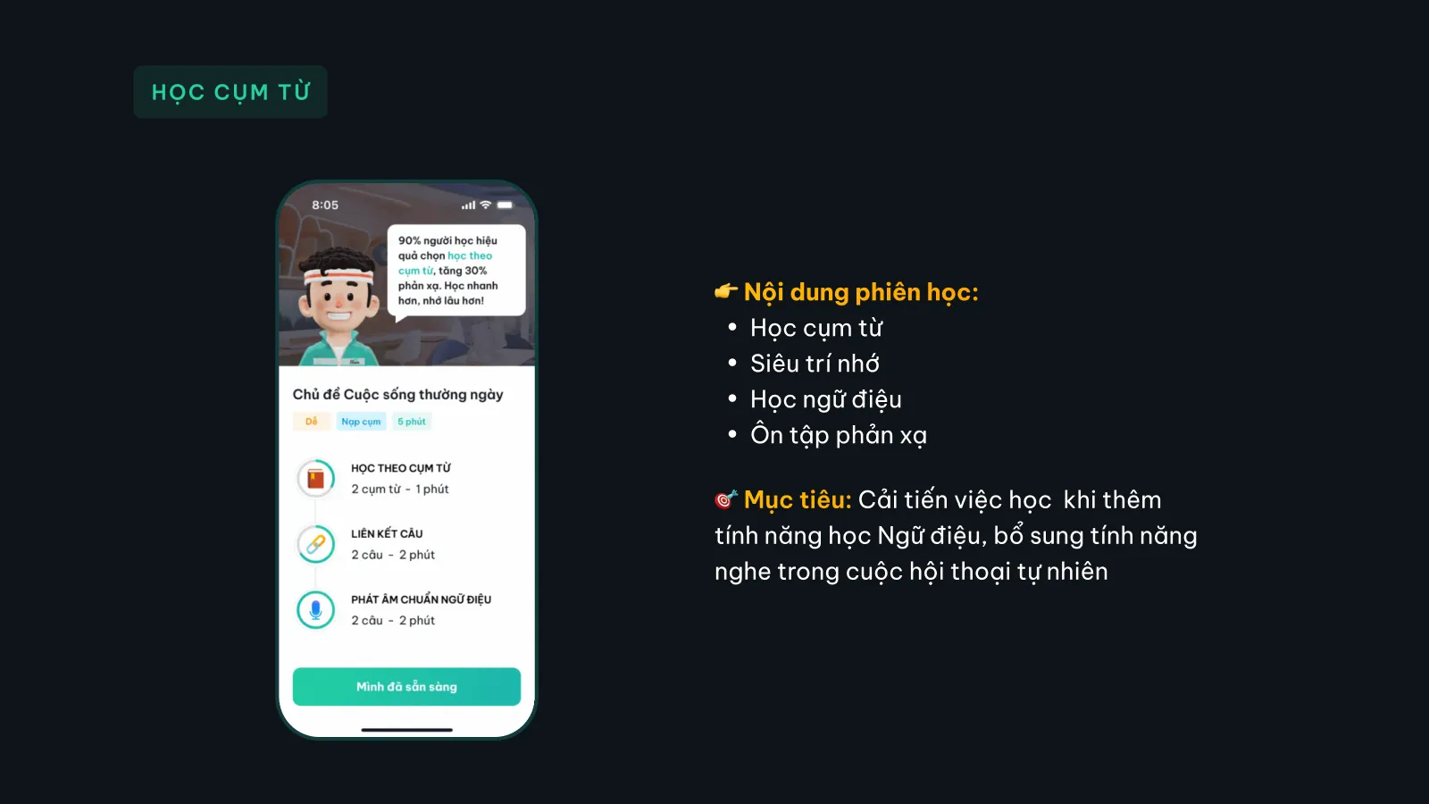 Bản trình bày The Coach, slide 37: Học cụm từ